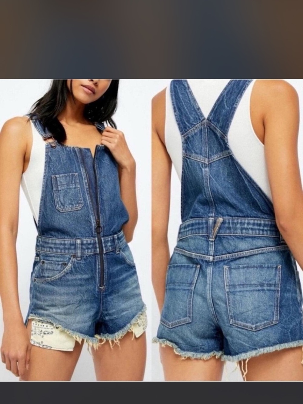Free People We The Free Sunkissed Short Overalls Size 4